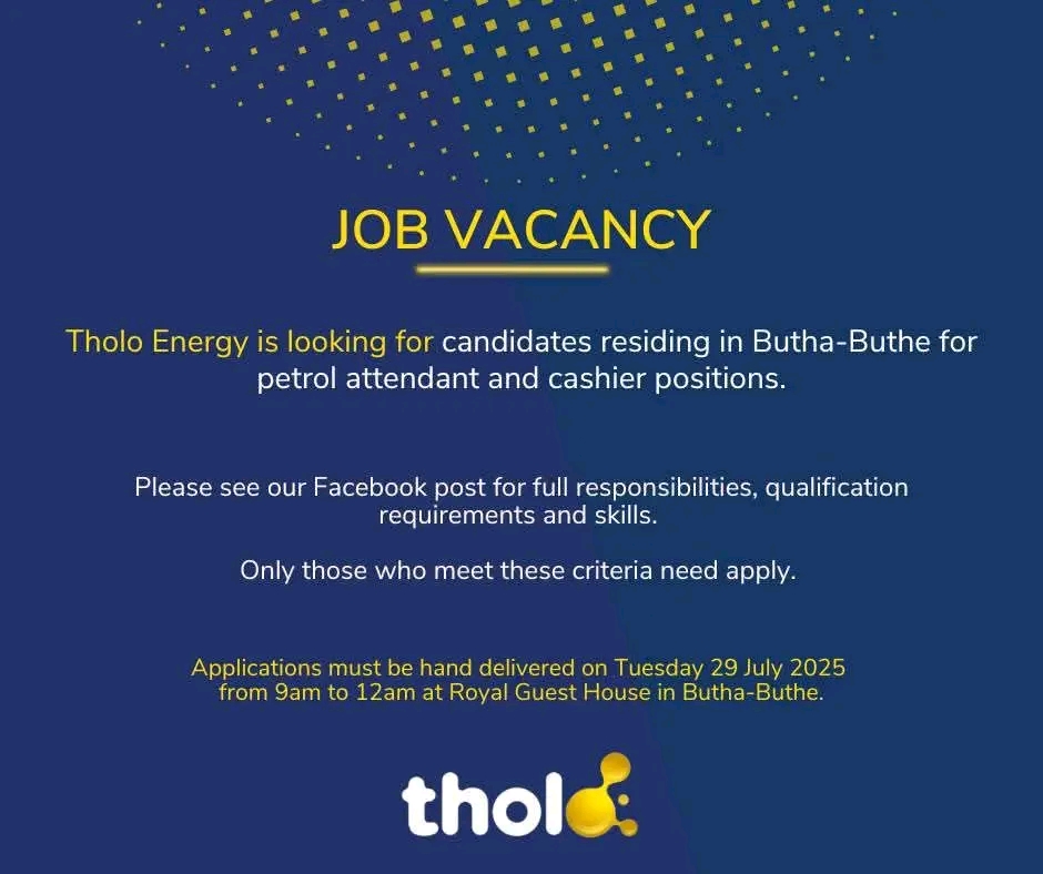 Petrol attendant and Cashier - Tholo Energy