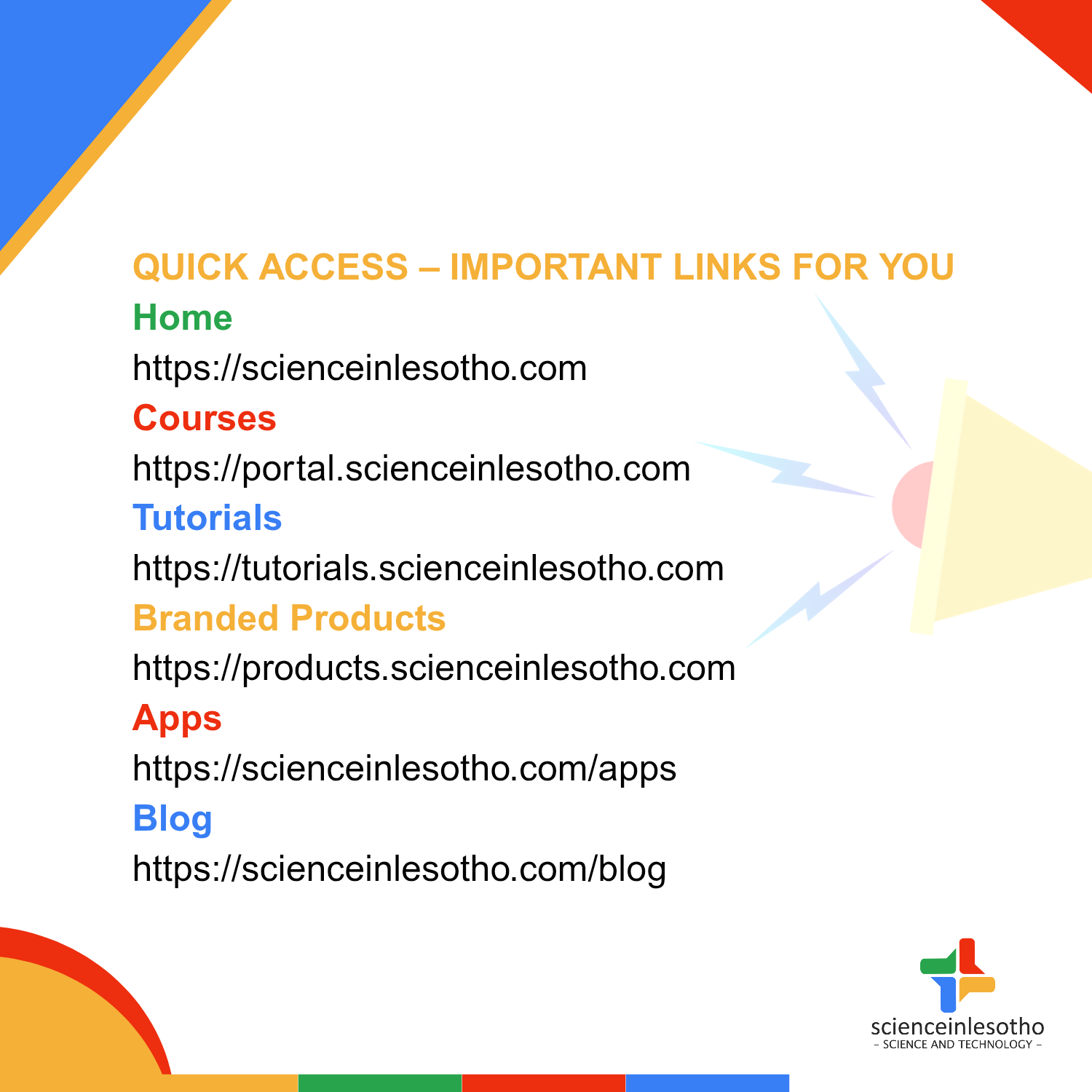 QUICK ACCESS - IMPORTANT LINKS FOR YOU